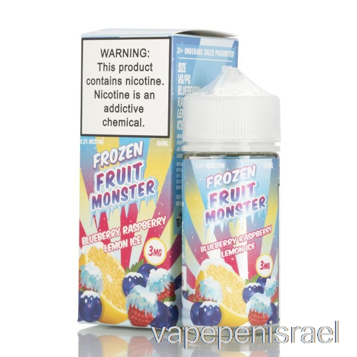 חד פעמי Vape Israel אייס אוכמניות פטל לימון - מפלצת פירות קפואים - 100 מ"ל 0 מ"ג